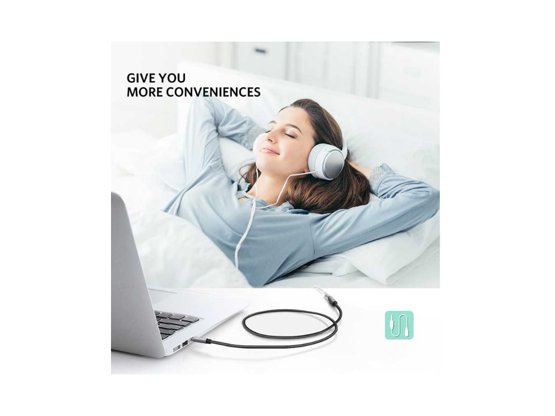 كابل صوت من ذكر إلى أنثى مقاس 3.5 مم من uGreen AV118-10594 بطول 2 متر كابل صوت من ذكر إلى أنثى مقاس 3.5 مم من uGreen AV118-10594 بطول 2 متر